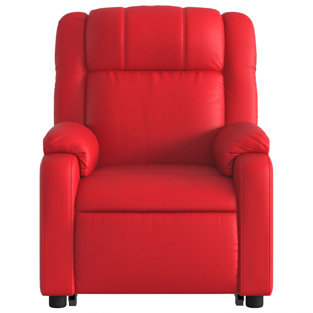 Poltrona Alzapersona Reclinabile Massaggio Rosso in Similpelle 3205162