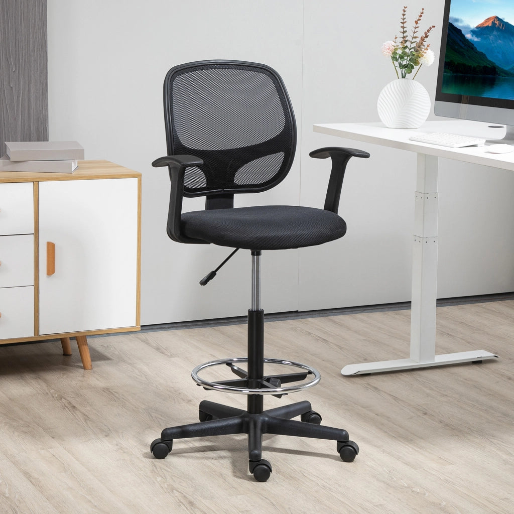 Sedia da ufficio ergonomica con rete ¨C Minimal ¨C nera 60x56x110-132cm