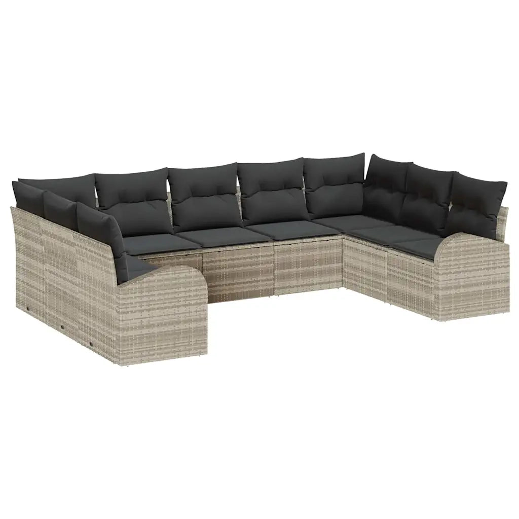 Set di divani con cuscino Grigio chiaro Rattan in Polipropilene 3346202