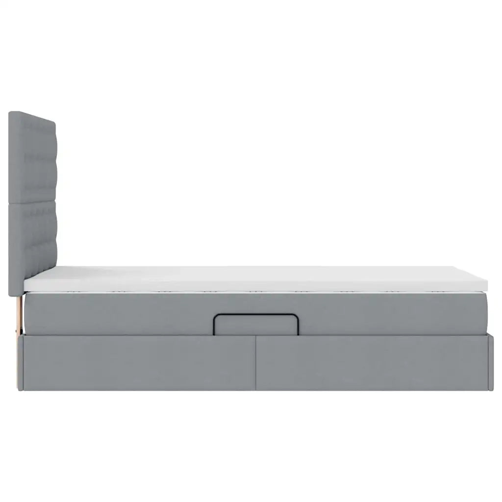 Letto con contenitore e materasso Grigio chiaro 100 x 200 cm 3371886