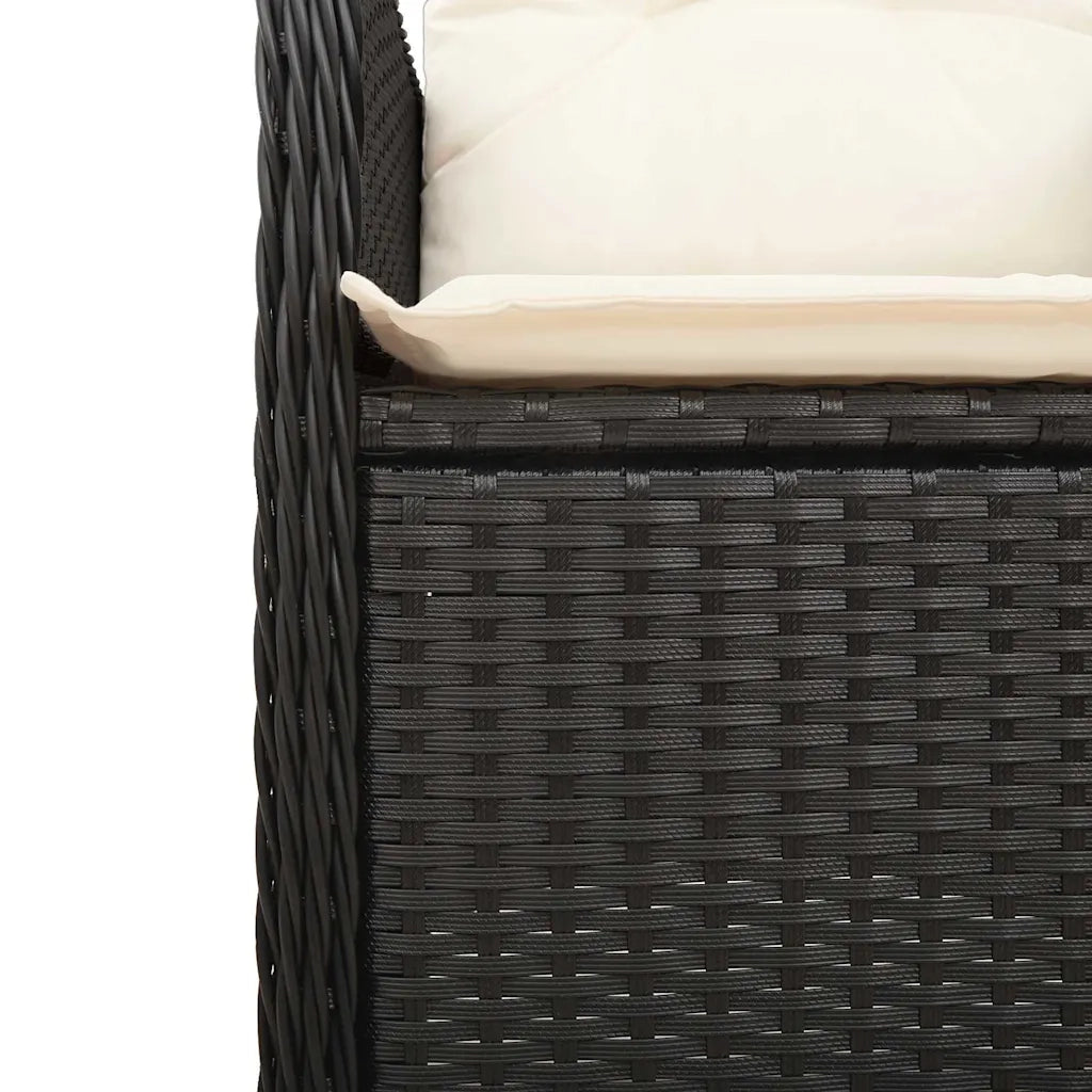 Set Bistrò da Giardino 9 pz con Cuscini in Polyrattan Nero 3276982