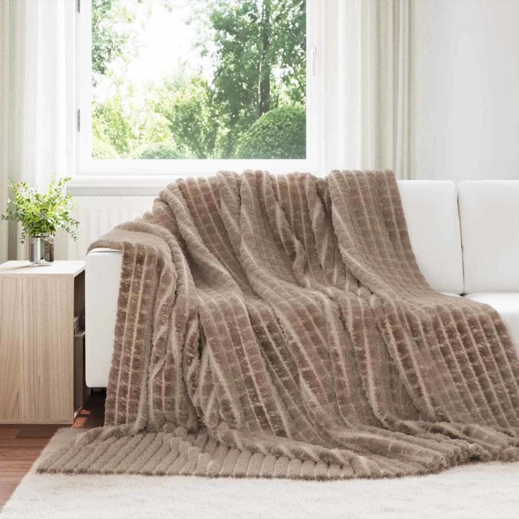 Coperte da Pile 6 pcs Cammello 240 x 220 cm Panno