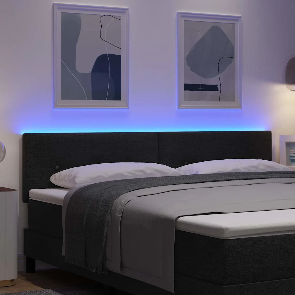 Testiera LED con strisce LED con testiera Nero 180 cm Tessuto 3338150