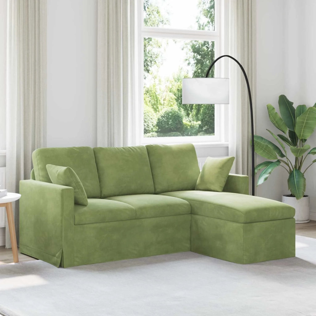 Divano Verde chiaro 198 x 134 x 80 cm Velluto