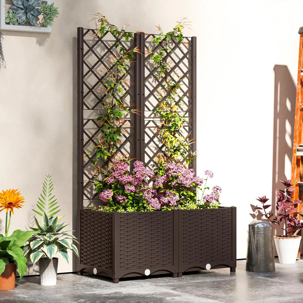 Letto da giardino rialzato con griglia ¨C Minimal ¨C 80x40x135 cm marrone