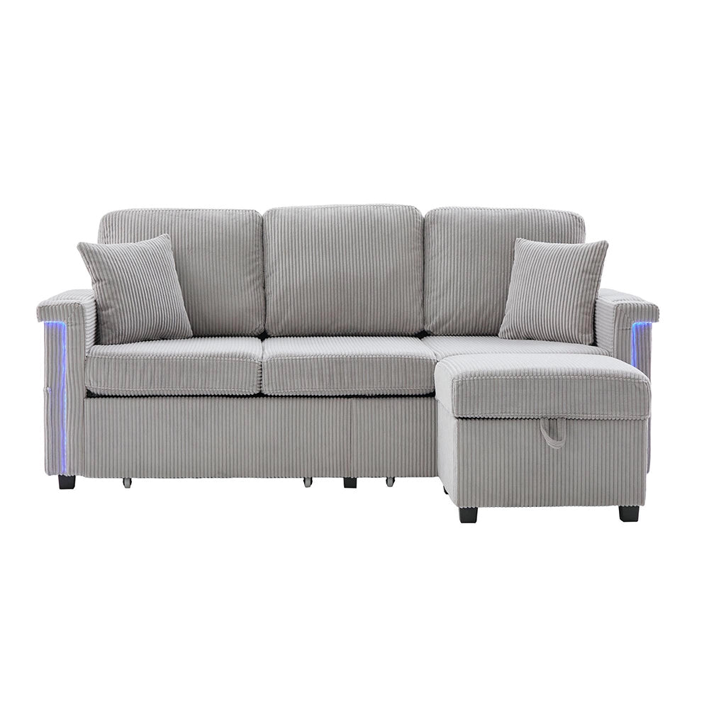 Divano 2 posti ciniglia ergonomico - Xylo - Regolabile, gambe metalliche, stabile
