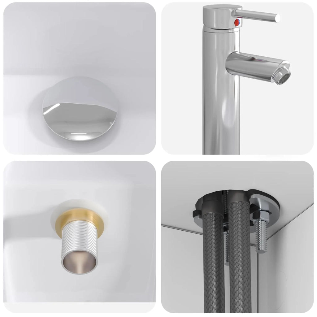 Set di mobili per il bagno 2 pcs Bianco Legno ingegnerizzato 3403896