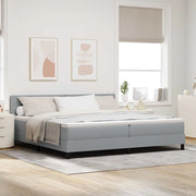 Letto a molle con materasso Grigio chiaro 200 x 200 cm Tessuto 3342310