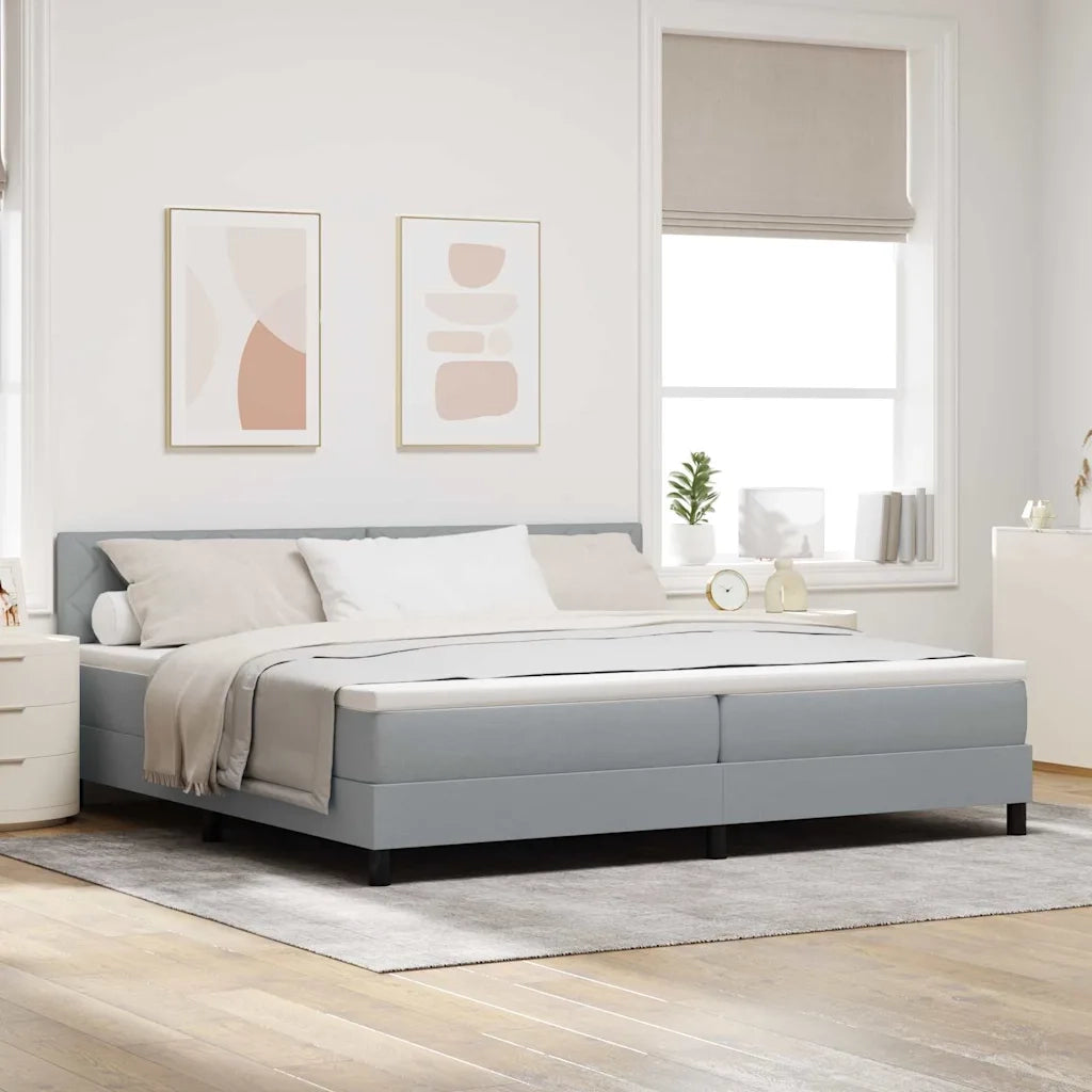 Letto a molle con materasso Grigio chiaro 200 x 200 cm Tessuto 3342310
