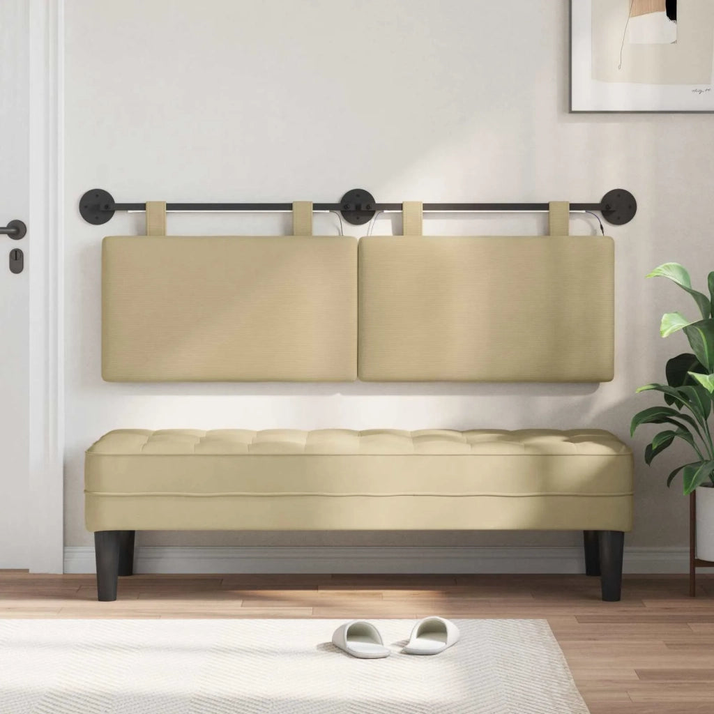 Testiera | Testata sospesa Grigio Verde Chiaro Tessuto in Cords