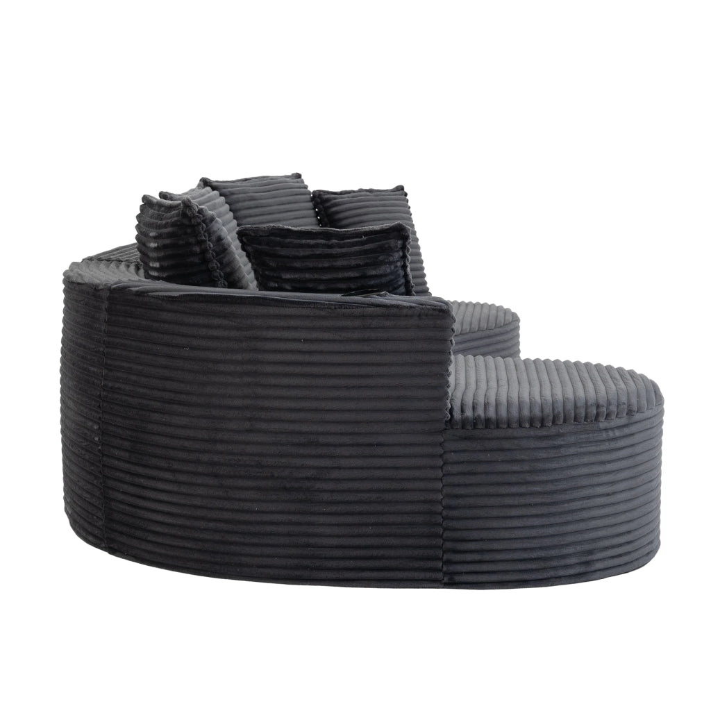 Divano Bogesofa in Tessuto a Coste ¨C MINIMAL ¨C Morbido, con Cuscini e Portabicchieri
