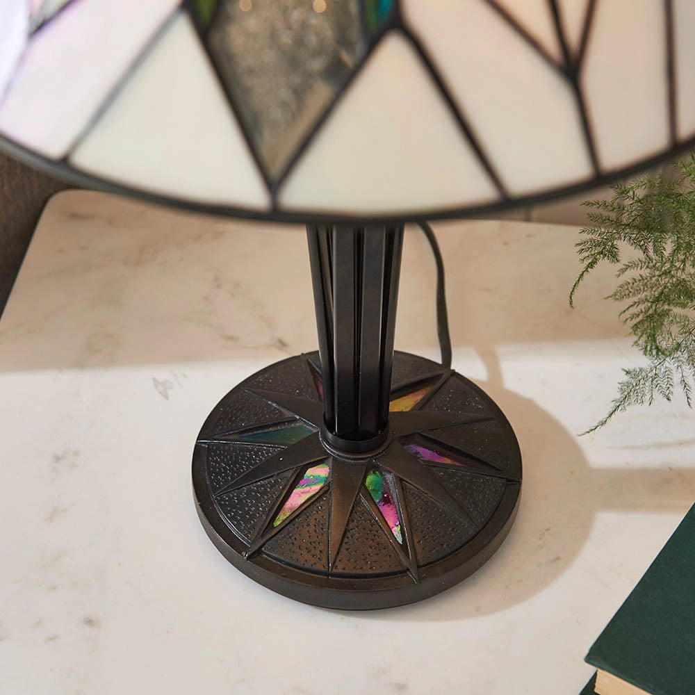 Lampada da tavolo Tiffany Astoria vetro geometrica 1xE14 40W