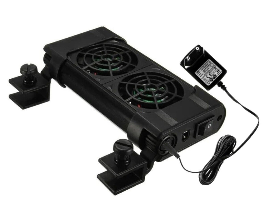 Doppia Ventola di raffreddamento per acquario ventilatore doppio 12V 50MM FS-602