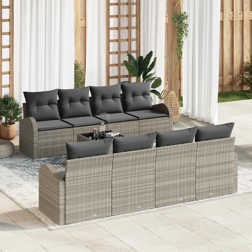 Set Divano da Giardino Grigio chiaro 55 x 55 x 37 cm polyrattan 3345972