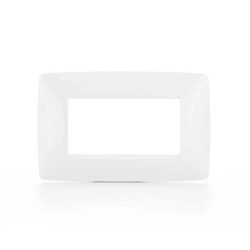 GW16104Tb Placca One 4 Moduli Bianco Latte