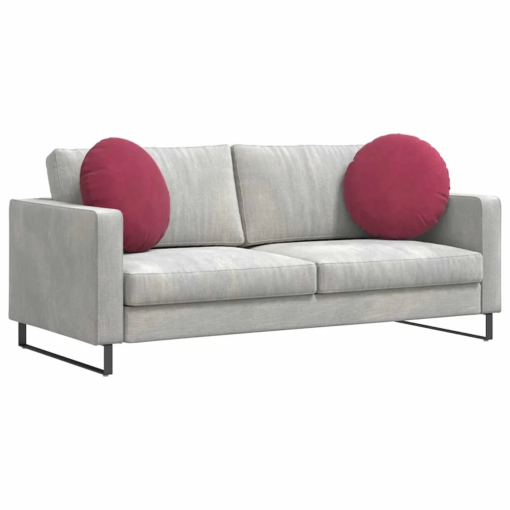 Cuscini per Seduta 2 pcs Rosso Vino Ø50 x 19 cm Velluto 42014179