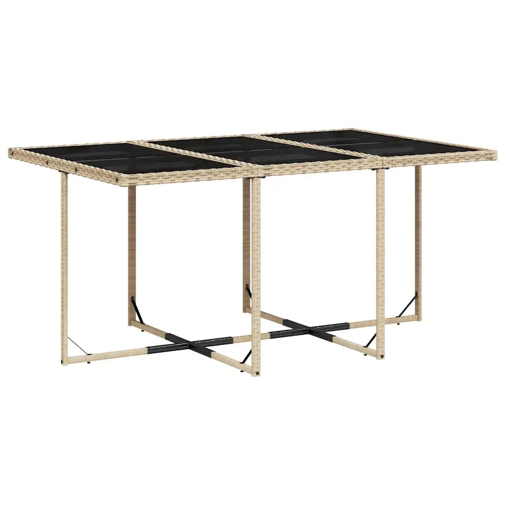 Set Pranzo da Giardino 7 pz con Cuscini Beige Misto Polyrattan 3210552