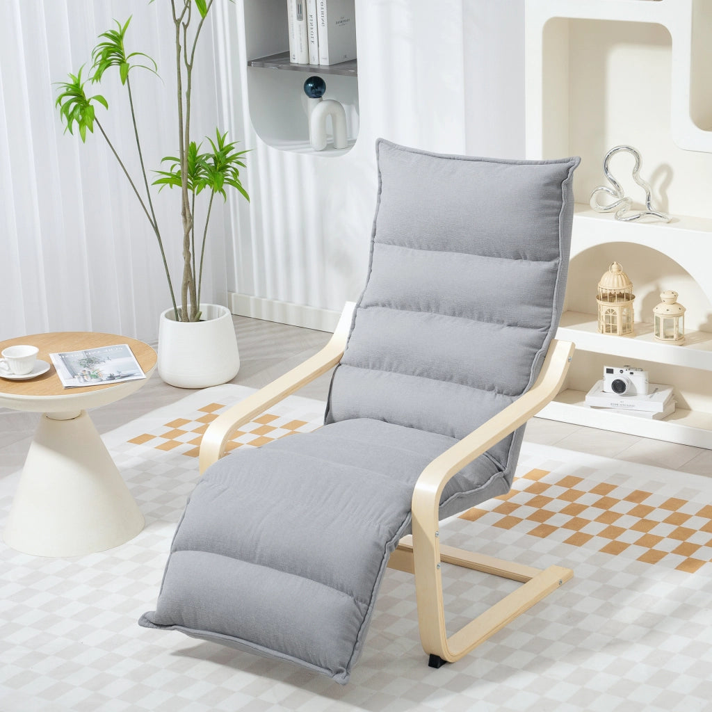 Poltrona reclinabile con poggiapiedi ¨C Minimal ¨C Grigio chiaro