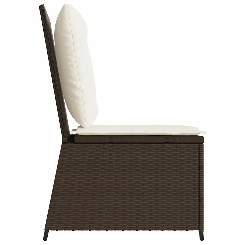 Divano da giardino con cuscino Nero e Bianco Crema polyrattan 3394477
