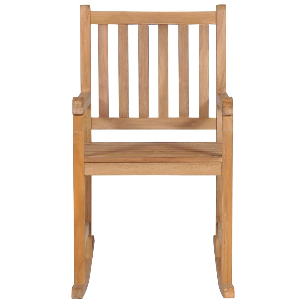 Sedia a Dondolo con Cuscino Blu in Massello di Teak 3062782
