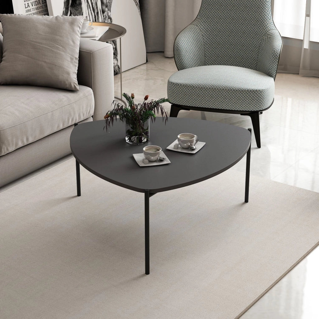 Tavolino in legno "Lenny" - 90 x 89 x 40 cm - Antracite