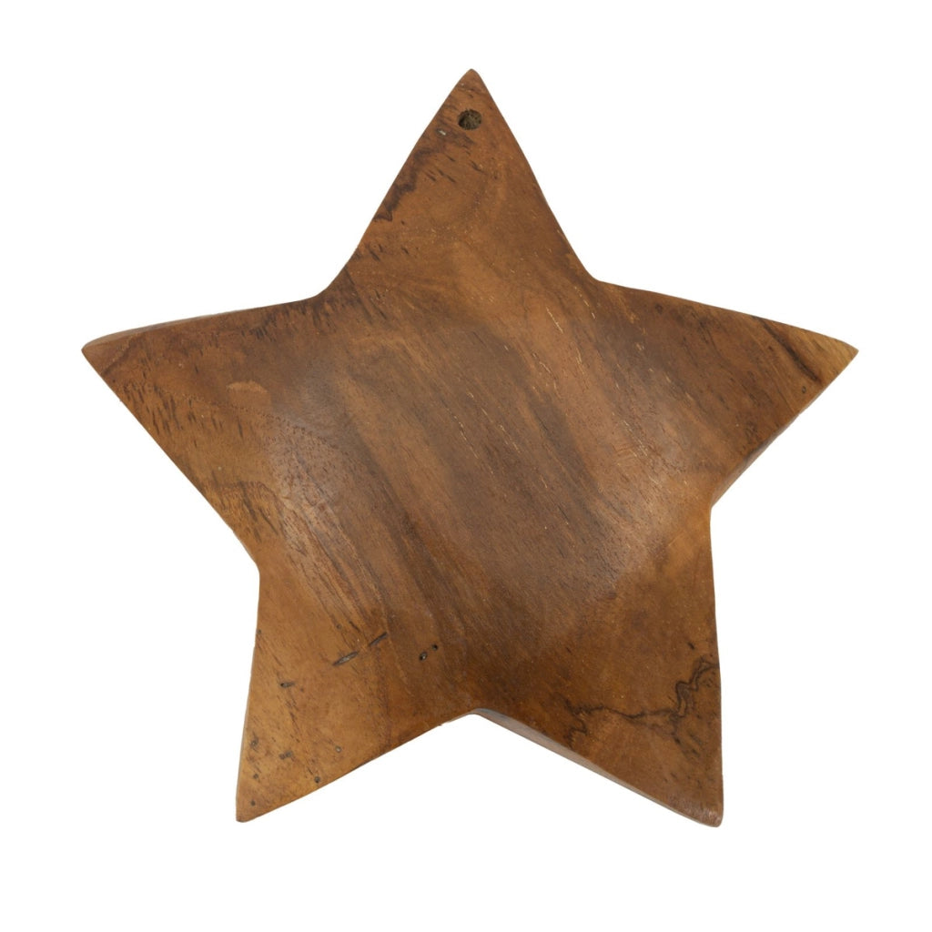 Scultura Star 1, Marrone, Legno, 19x5x19 cm