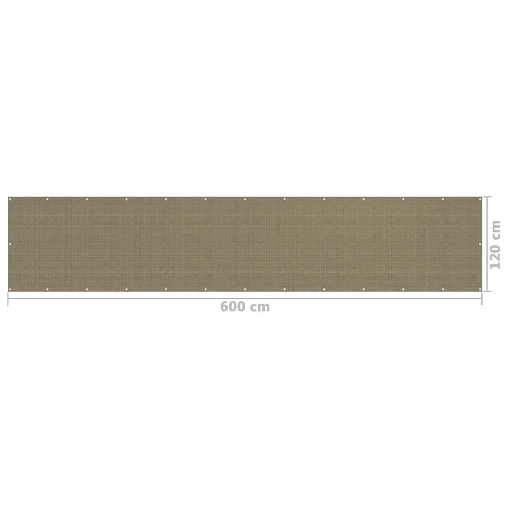 Paravento da Balcone-Pannello per balcone Grigio Talpa 120x600 cm in HDPE