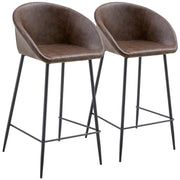 Set di 2 sgabelli da bar ACHILLE in similpelle marrone