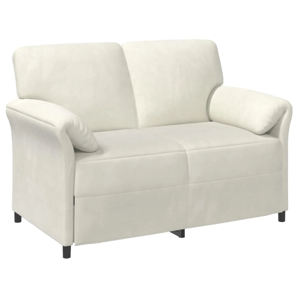 Divano a 2 Posti Crema 138 x 83 x 95 cm Velluto 42033947