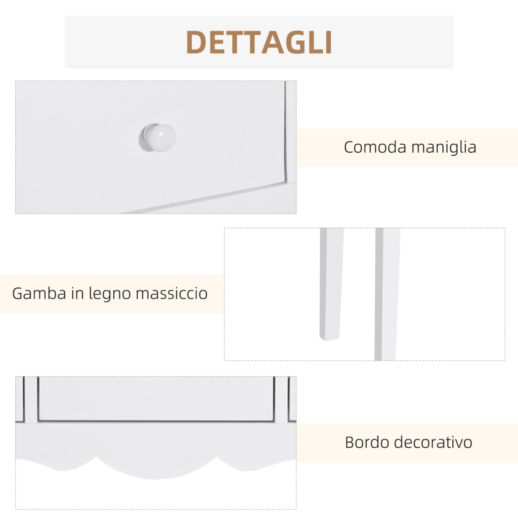 Consolle da Ingresso con 3 Cassetti ¨C Minimal ¨C Bianco 100x32x85 cm