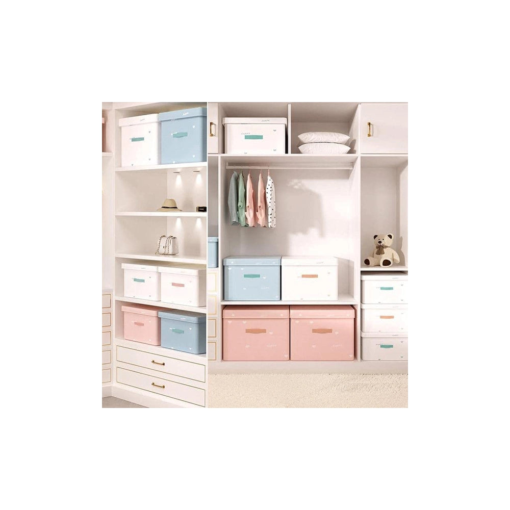 Trade Shop - Box Scatola Salvaspazio Armadio Contenitore Porta Oggetti Organizer 40x30x25 Cm -