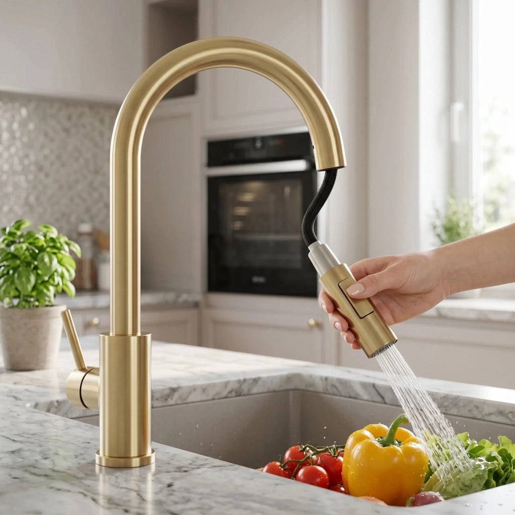 Rubinetto Da Cucina Rea Fresh Touch Brush Gold