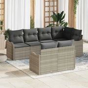 Set Divano da Giardino Grigio chiaro polyrattan