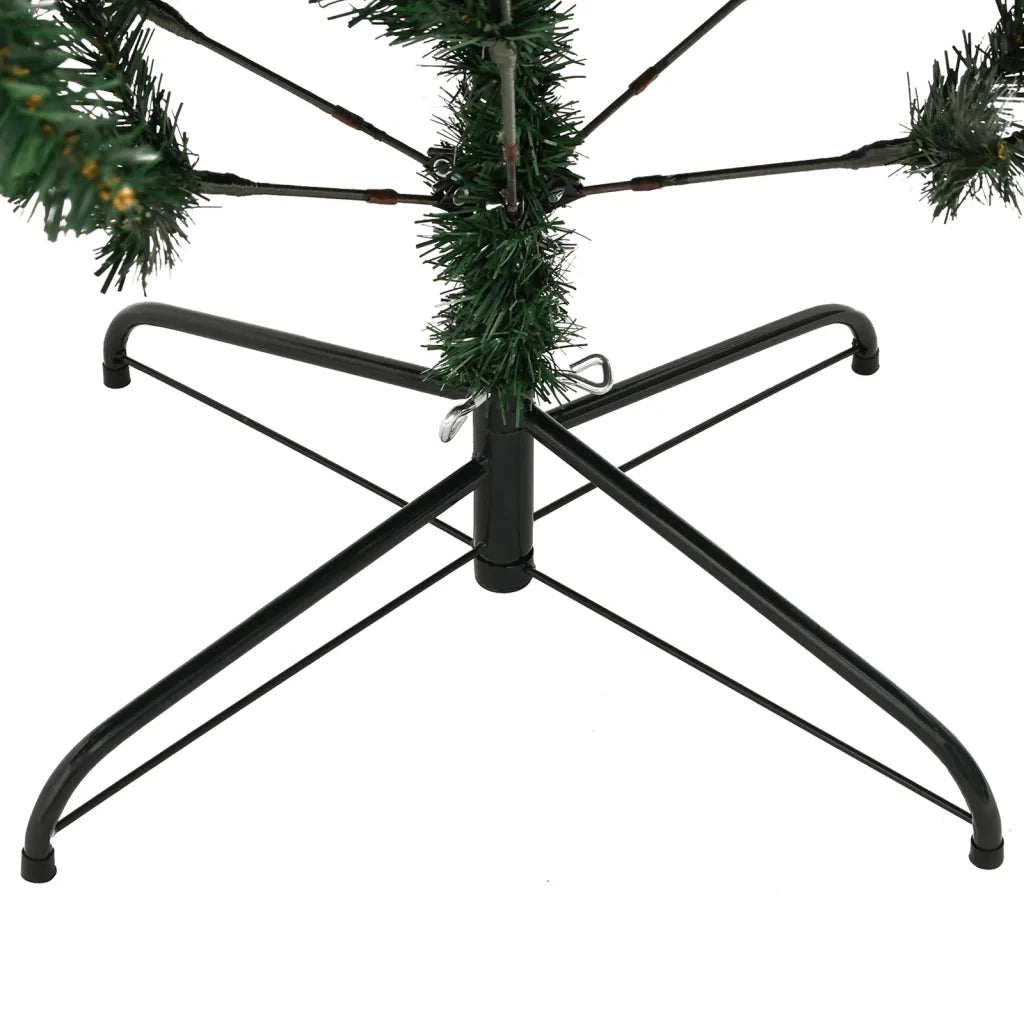 Albero di Natale Artificiale Incernierato-Albero Natalizio con Base 150 cm 756833