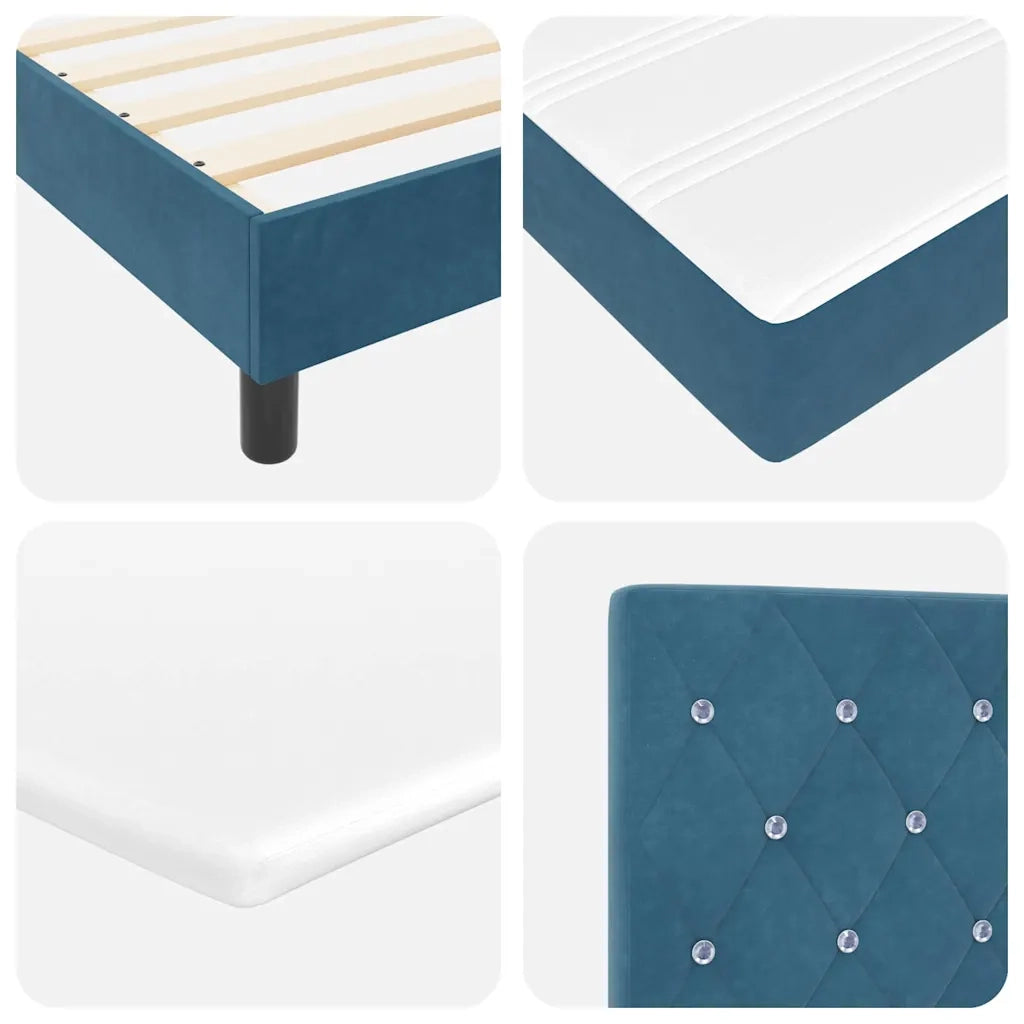 Letto a molle con testiera Blu scuro 80 x 200 cm Velluto 3340308