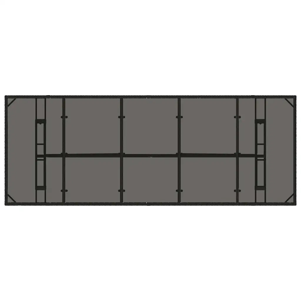 Set da Pranzo per Giardino 11 pcs Nero polyrattan 3365417