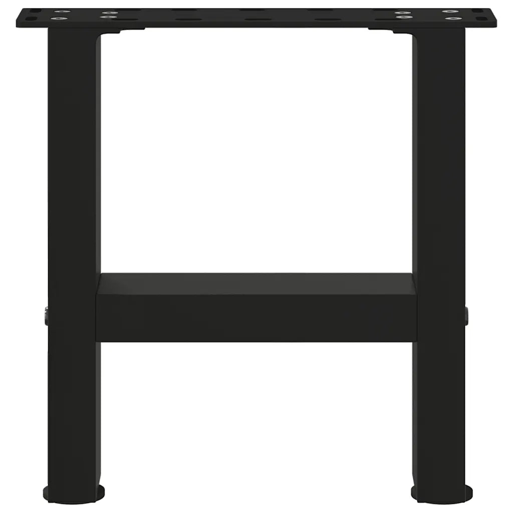 Gambe per Tavolino da Caff¨¨ Nere 2 pz | Piede del tavolo 30x(30-31) cm Acciaio
