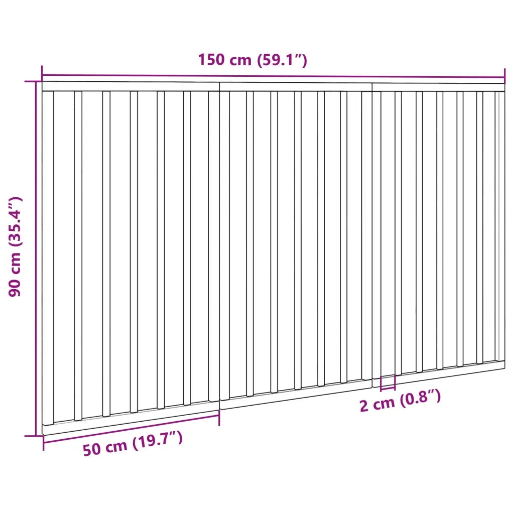 Cancelletto per cani pieghevole a 3 pannelli bianco 150 cm in legno di pioppo 352182