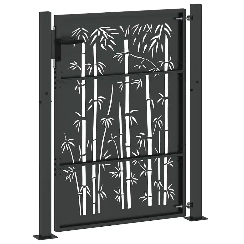 Cancello da giardino con blocco Nero 110 x 130 cm 42015895