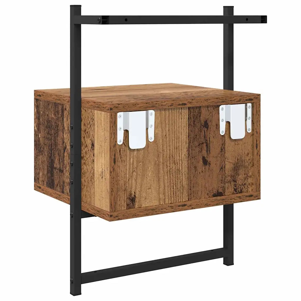 Set di 2 Comodini | Armadio da Notte | Mobiletto da notte Legno vecchio 35 x 30 x 51 cm