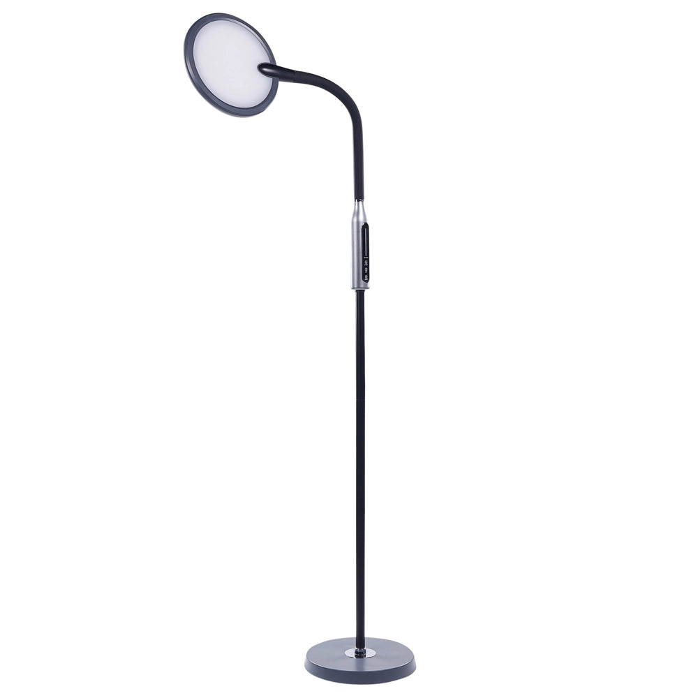 Lampada da terra LED materiale sintetico nero 148 cm altezza regolabile ufficio camera da letto