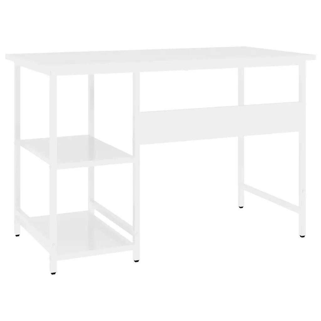 Scrivania | Tavolo da Ufficio per Computer Bianca 105x50x72 cm in MDF e Metallo