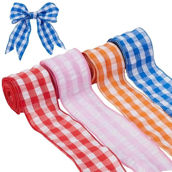 Tessuto Gingham per Passamaneria con Filo, 18 m, 4 Colori