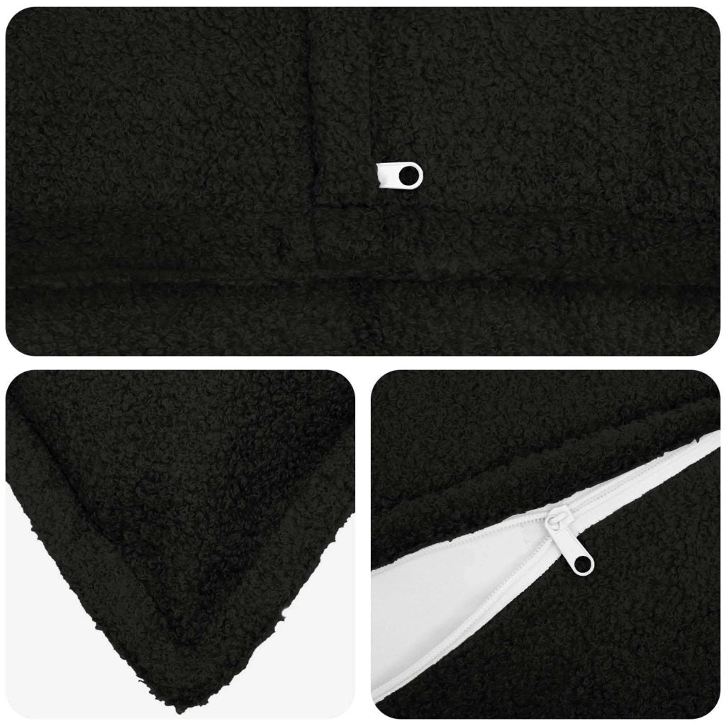 Federa 2 pcs HOUTEN Nero 60 x 60 cm Bouclé 920753