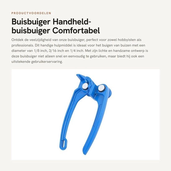Buisbuiger portatile - 1/8 pollici/3 mm - 3/16 pollici/4 mm - 1/4 pollici/6 mm - Resistente allo shock - Flexibile - Bender con marchio di calibrazione - Forma di tubo