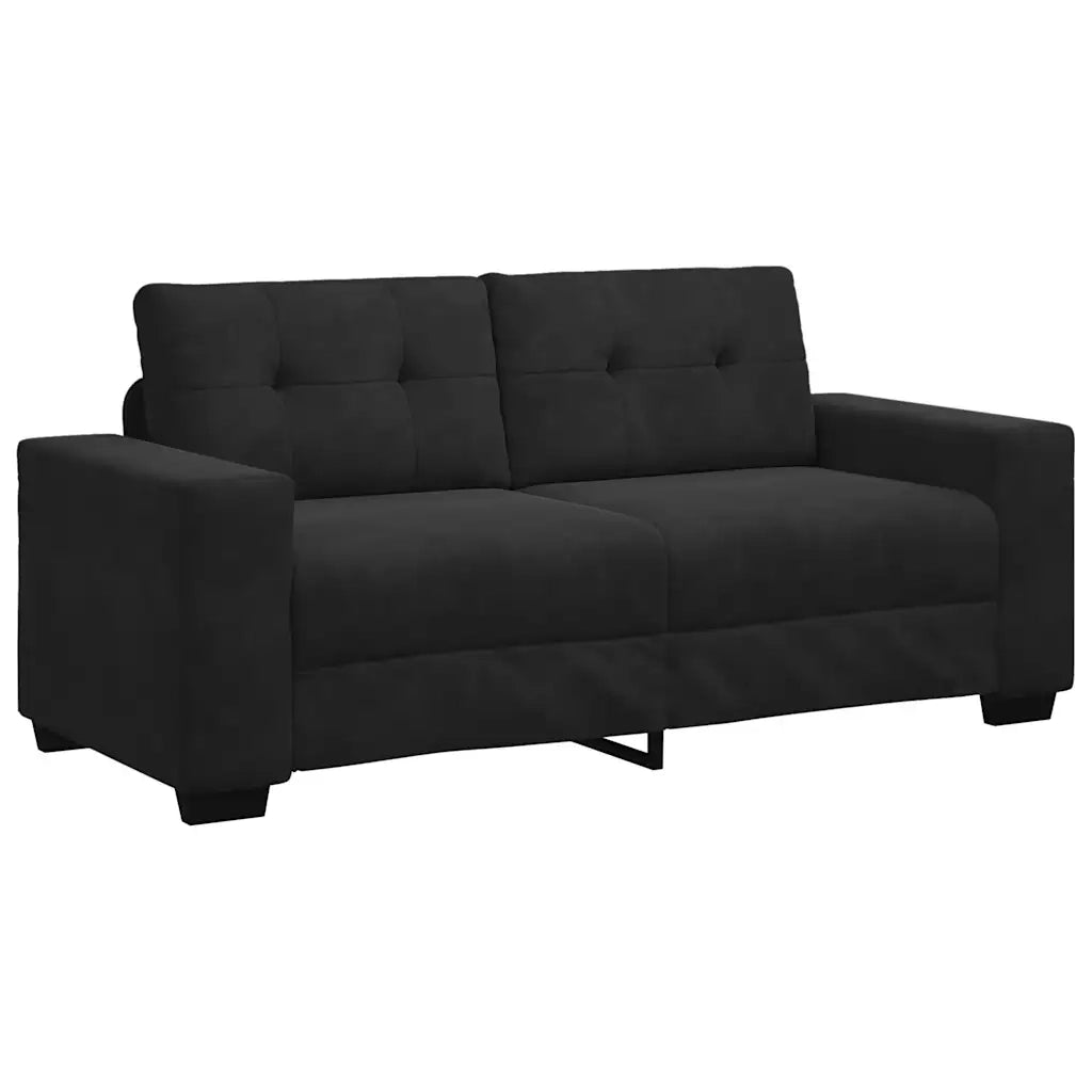 Divano Divanetto Nero 180x77x82 cm in Velluto 4105127