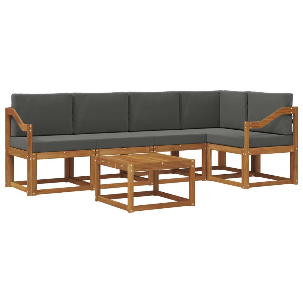 Set di divani da esterno con cuscino 6 pcs Naturale e Antracite 3366445