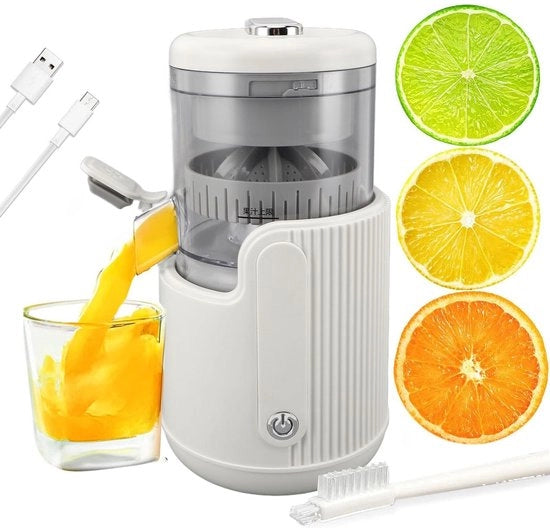 Fragranzatore Elettrico Portatile - Centrifuga per Succo di Frutta - Caricabile - Bianco - Estrazione di Frutta - Adatto per Tutti i Tipi di Frutta.