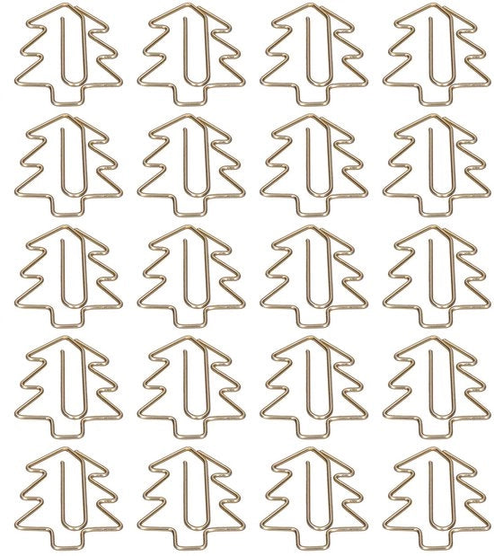 Clip per carta a forma di albero di Natale - 20 pezzi - Materiali per ufficio - Antiruggine - Sostenibile - Resistente ai colori - Organizzazione e riparazione - Materiali per ufficio