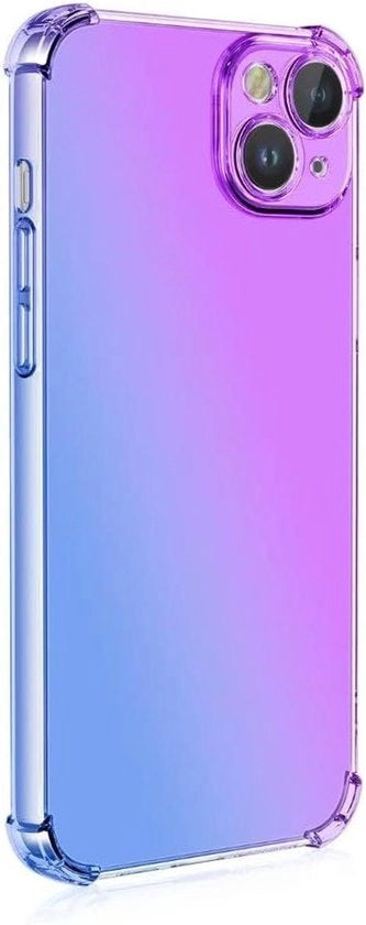 Custodia trasparente in silicone per smartphone, ultra leggera e resistente agli urti - Blu/Viola